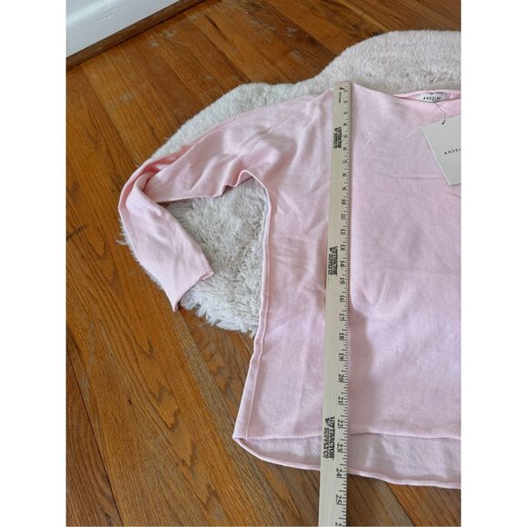 NWT Alsemi Soft Pink Cotton Rolled Hem Relaxed Fit Sweater Size S - Picture 12 of 12
